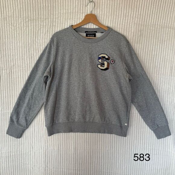 Scotch & Soda Amsterdam Regular-Fit Artwork Crewneck Sweatshirt Gray XL Sold Out - Picture 1 of 16